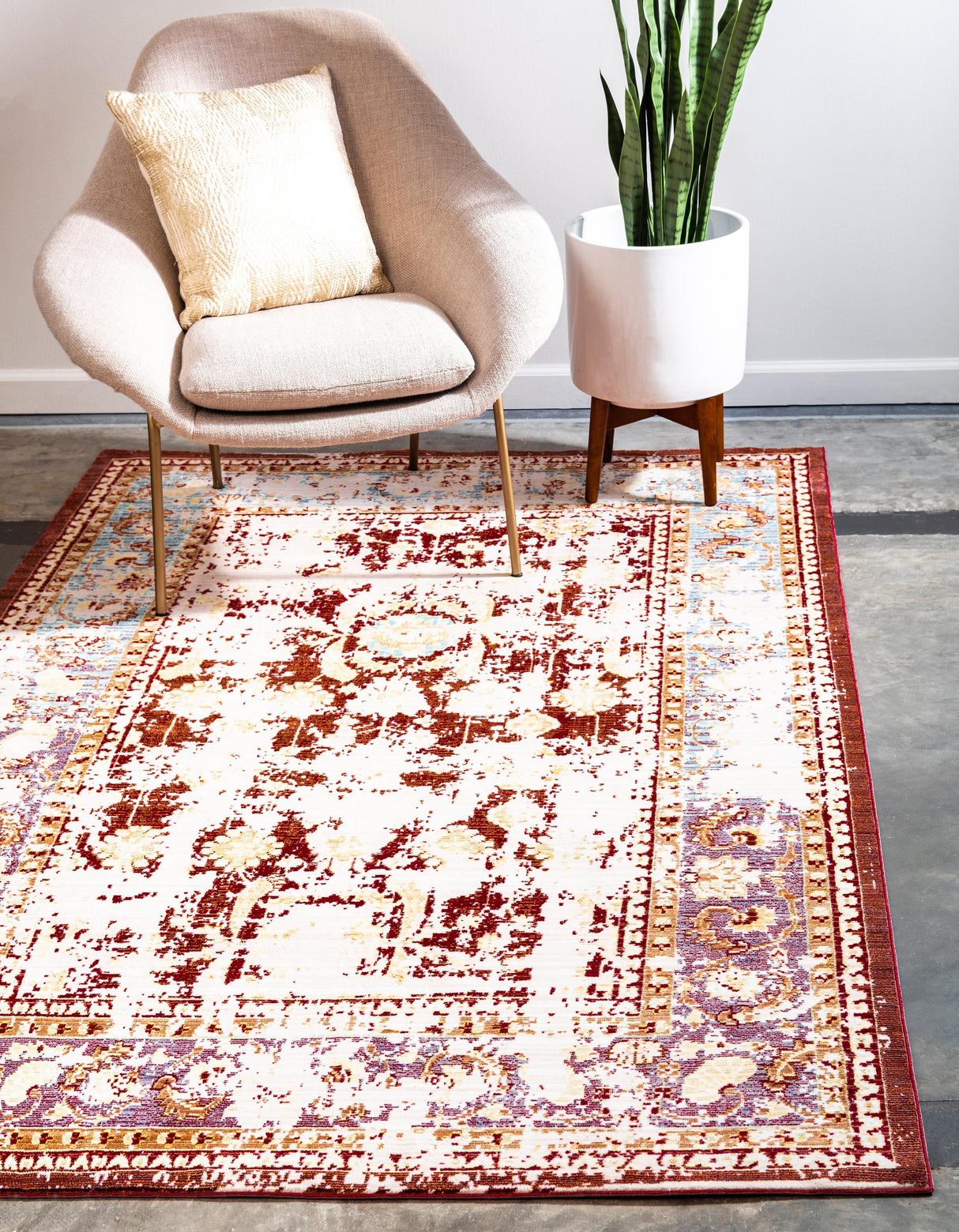 Arboréa Luxe - Faded Teppich im Antik-Look | Vintage Orientteppich | Perfekt für Wohnzimmer & Schlafzimmer