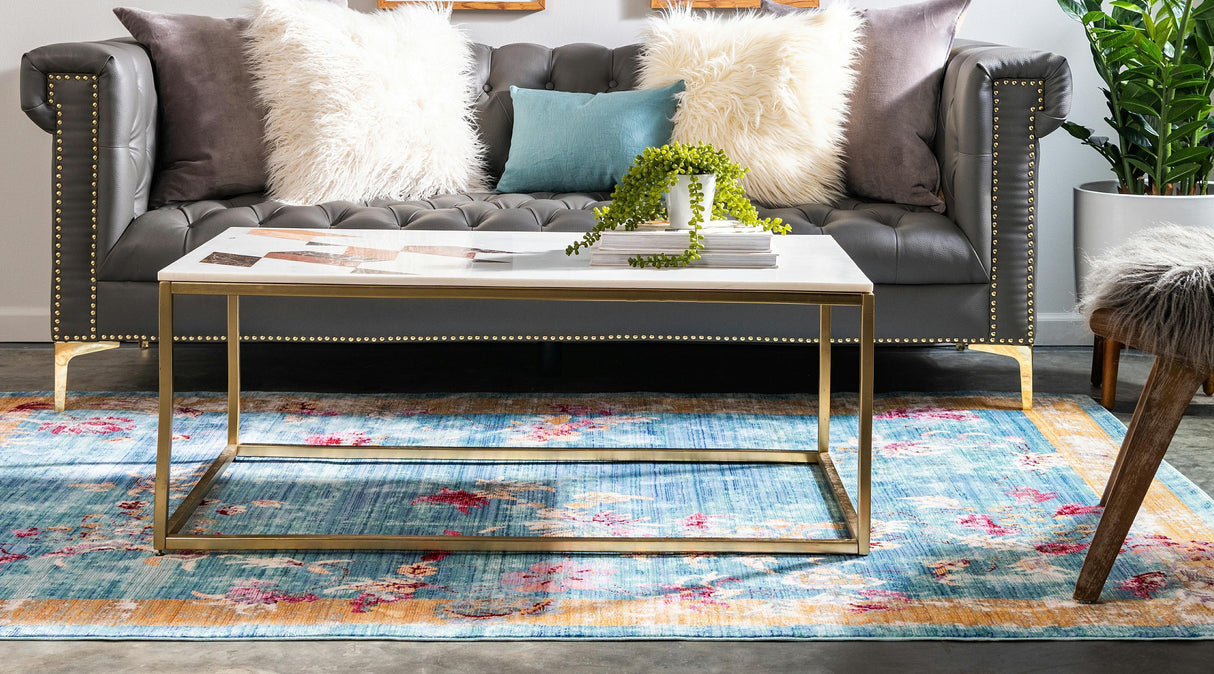 Floravana Vintage Teppich mit Blumenmuster | Eleganter Stil | Weich & Strapazierfähig | Perfekt für Wohnzimmer & Schlafzimmer