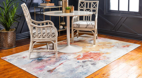 ColorNova Moderner Teppich mit Farbspritz-Design | Hochwertiger Wohnteppich | Vielseitig einsetzbar | Stilvolle Wohnkultur