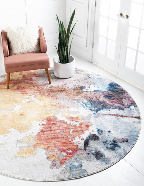 ColorNova Moderner Teppich mit Farbspritz-Design | Hochwertiger Wohnteppich | Vielseitig einsetzbar | Stilvolle Wohnkultur