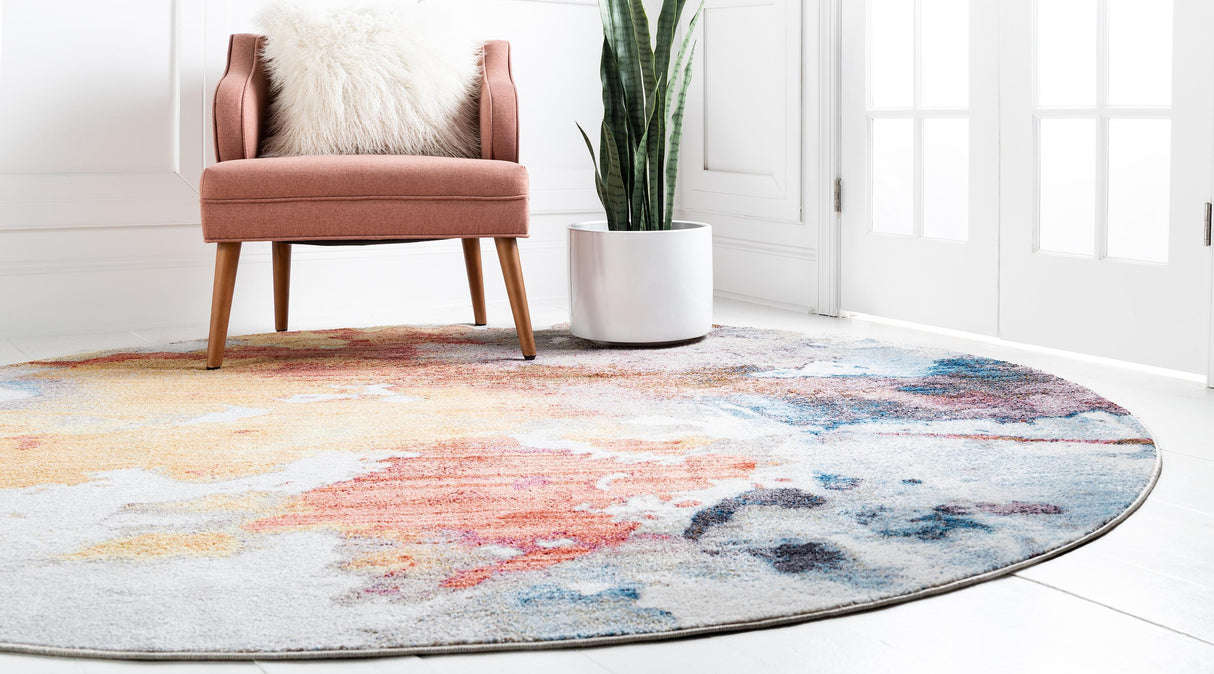 ColorNova Moderner Teppich mit Farbspritz-Design | Hochwertiger Wohnteppich | Vielseitig einsetzbar | Stilvolle Wohnkultur
