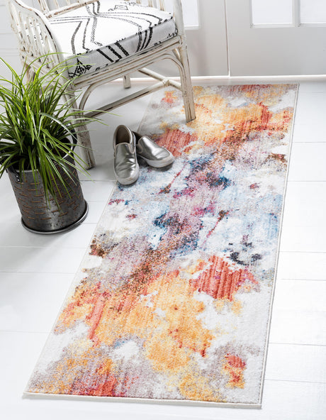 ColorNova Moderner Teppich mit Farbspritz-Design | Hochwertiger Wohnteppich | Vielseitig einsetzbar | Stilvolle Wohnkultur
