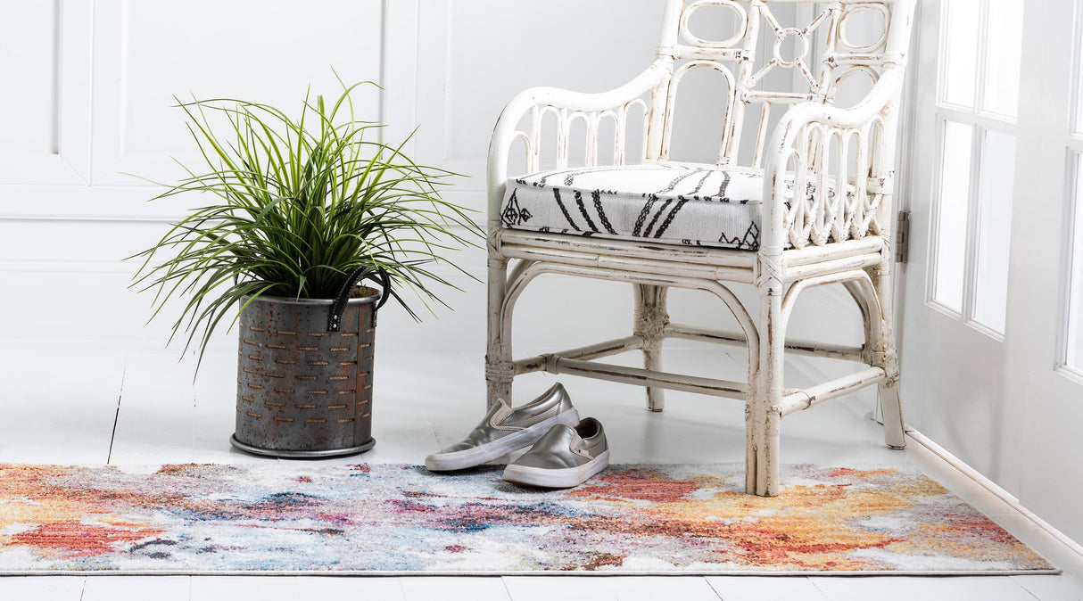 ColorNova Moderner Teppich mit Farbspritz-Design | Hochwertiger Wohnteppich | Vielseitig einsetzbar | Stilvolle Wohnkultur