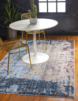 BlueHaven Eleganz Teppich | Moderne Blau-Grau Area Rug | Rechteckig & Rund