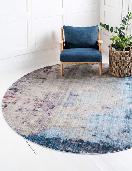 BlueHaven Eleganz Teppich | Moderne Blau-Grau Area Rug | Rechteckig & Rund