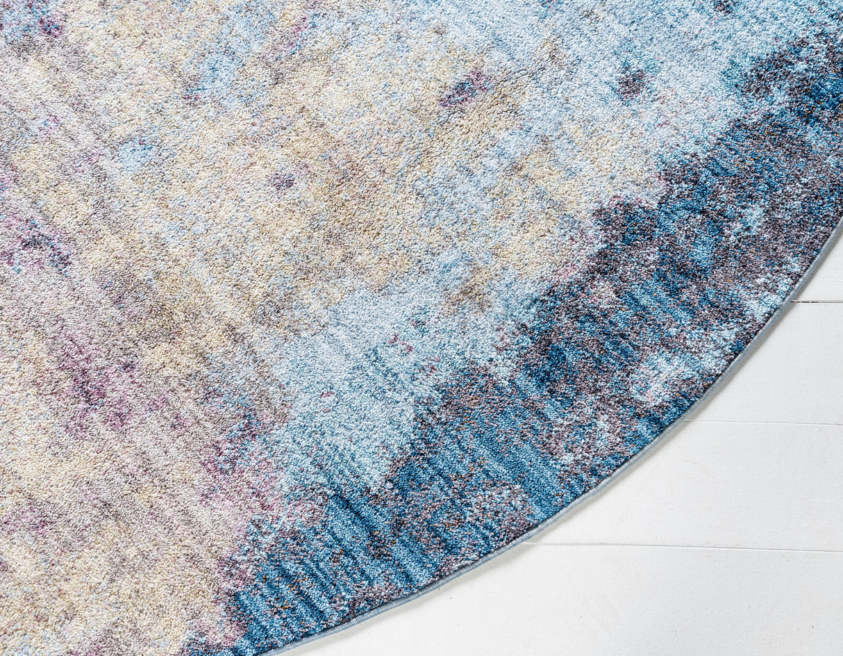 BlueHaven Eleganz Teppich | Moderne Blau-Grau Area Rug | Rechteckig & Rund