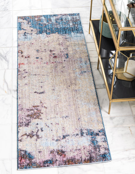 BlueHaven Eleganz Teppich | Moderne Blau-Grau Area Rug | Rechteckig & Rund
