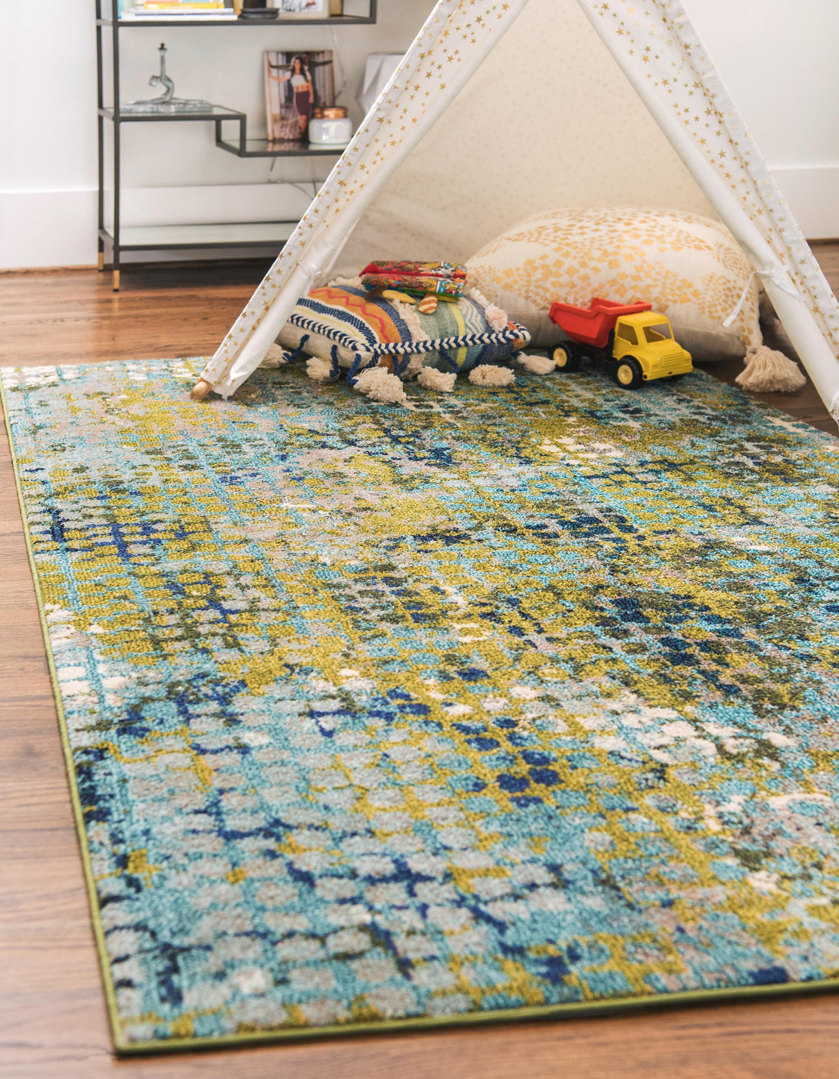 Orbira Moderner Teppich mit Kreisdesign | Elegante Wohnraumdeko | Weich & Pflegeleicht