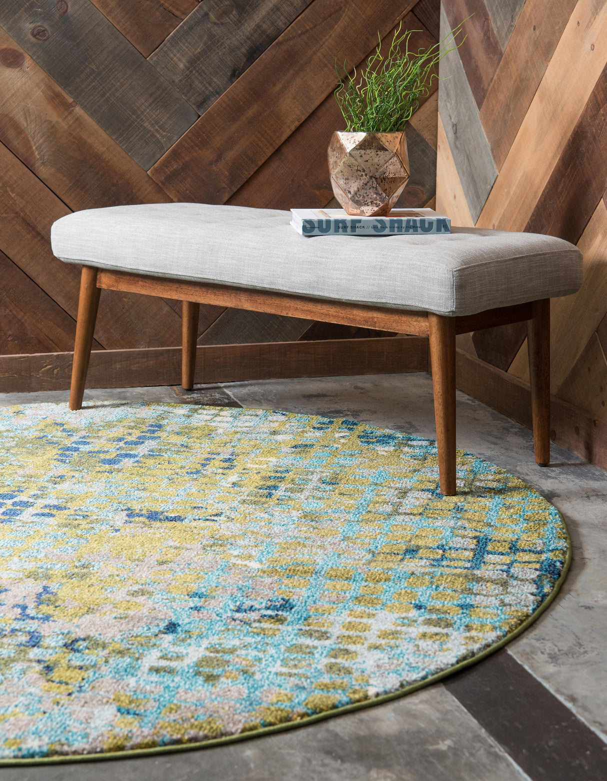 Orbira Moderner Teppich mit Kreisdesign | Elegante Wohnraumdeko | Weich & Pflegeleicht