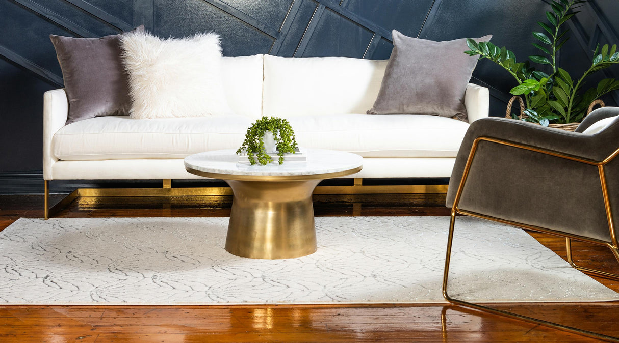 Floriva Lotusblumen-Teppich | Luxus-Design | Hochwertige Musterung | Wohn- & Schlafzimmer-Deko