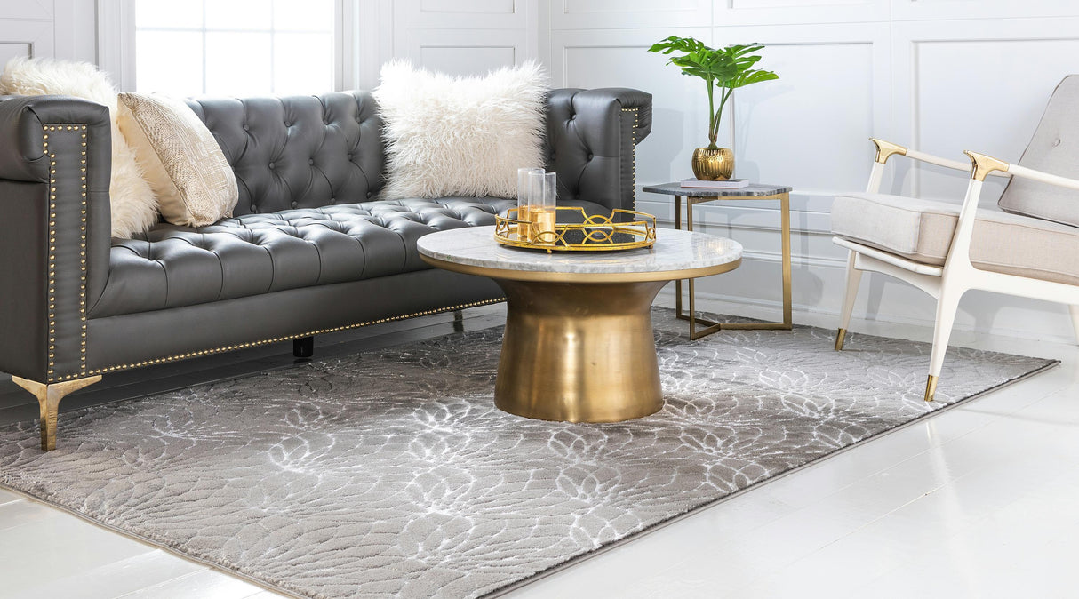 Floriva Lotusblumen-Teppich | Luxus-Design | Hochwertige Musterung | Wohn- & Schlafzimmer-Deko
