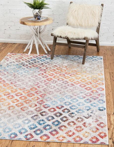 ColorPatch Regenbogen Teppich | Quadratmuster Teppich | Moderne Farben & Designs