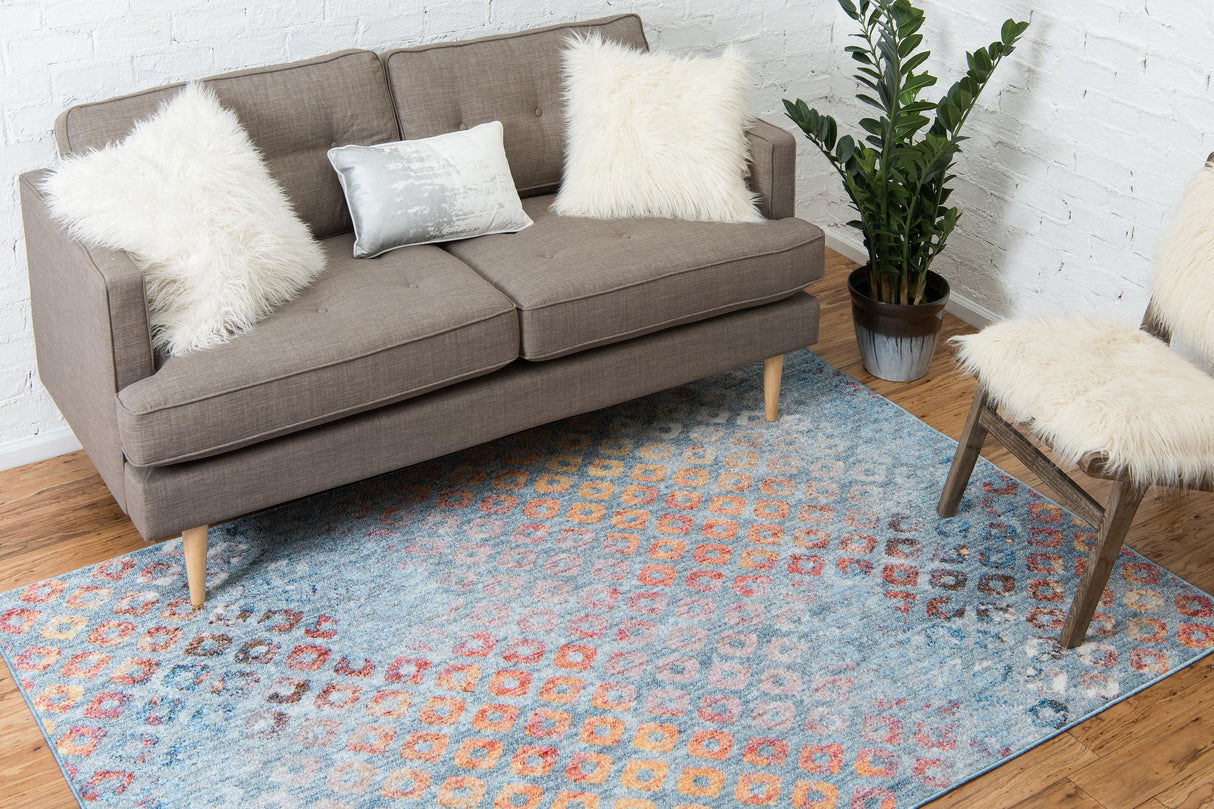ColorPatch Regenbogen Teppich | Quadratmuster Teppich | Moderne Farben & Designs
