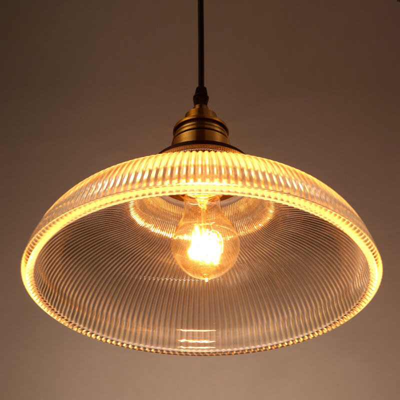 LumoStria Pendelleuchte | Streifenglas | 1-flammig | Vintage-Design für stilvolle Beleuchtung