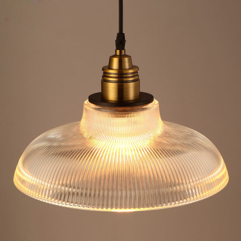 LumoStria Pendelleuchte | Streifenglas | 1-flammig | Vintage-Design für stilvolle Beleuchtung
