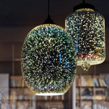 CelestaFlare Kreative 3D-Feuerwerk-Pendelleuchte | Glasdesign | Modernes Stimmungslicht | Dekorative Hängelampe für Zuhause