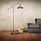 IronLoom Stehlampe mit langem Arm | Zylindrischer Lampenschirm | Industrielles Design für Schlafzimmer & Wohnzimmer