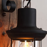 RustiLight Vintage Holz Wandlampe | Eisen-Schirm | Bauernhaus-Stil | Perfekt für Esszimmer