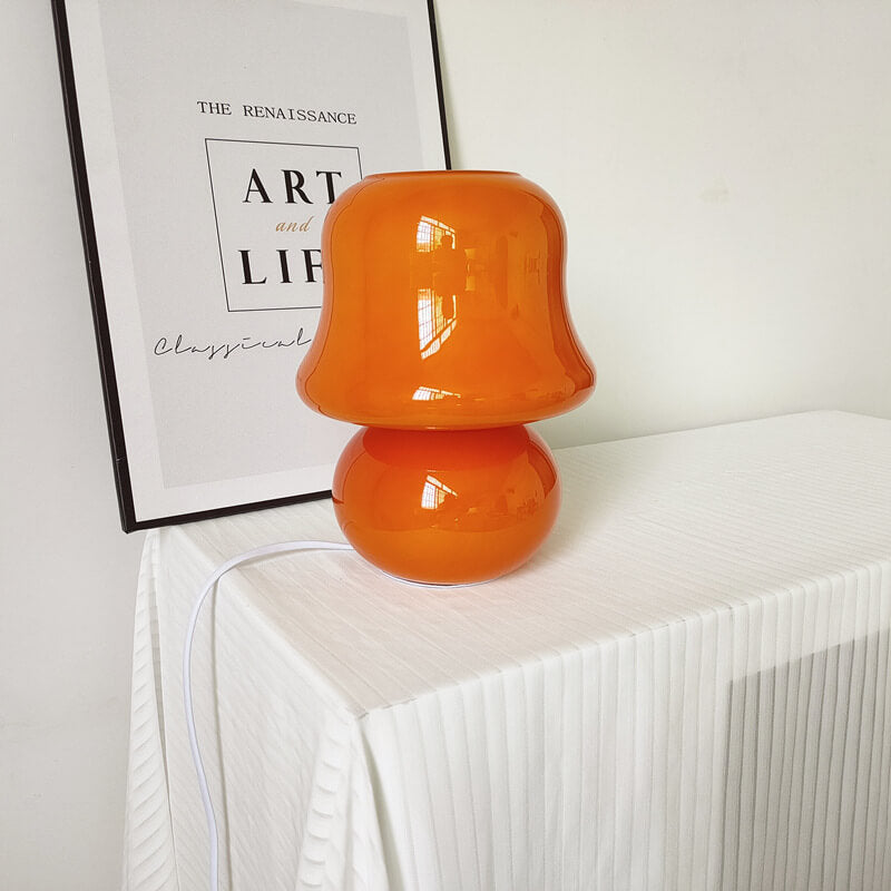MushLume Glas Tischlampe | Französisches Design | Handgefertigt | Pilzform | Deko & Beleuchtung