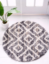 DiamondLuxe Shag - Teppich mit Diamantmuster | Shaggy Hochflorteppich | Weich & Modern | Perfekt für Wohnzimmer