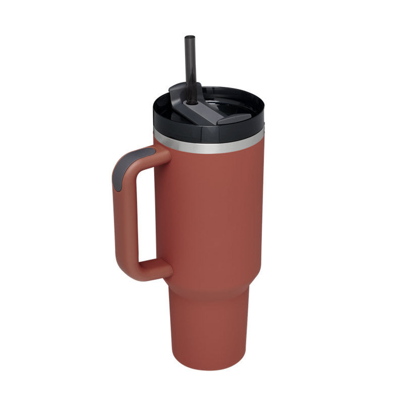 ThermoSip Isolierter Trinkbecher mit Strohhalm | Doppelwandig | Auslaufsicher | Perfekt für unterwegs