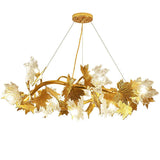 Leaforia Elegance Kronleuchter | Glas & Aluminium Design | 6-flammig | Moderne Beleuchtung