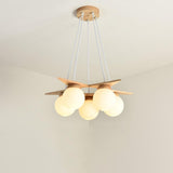 OrionGlare Frosted Holzleuchter | Massivholz & Glas Design | 3- oder 5-flammig | Skandinavischer Stil