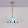 Glassoria Tiffany Pendelleuchte | Vintage Buntglas Design | Regenschirmform | Elegantes Licht für Zuhause
