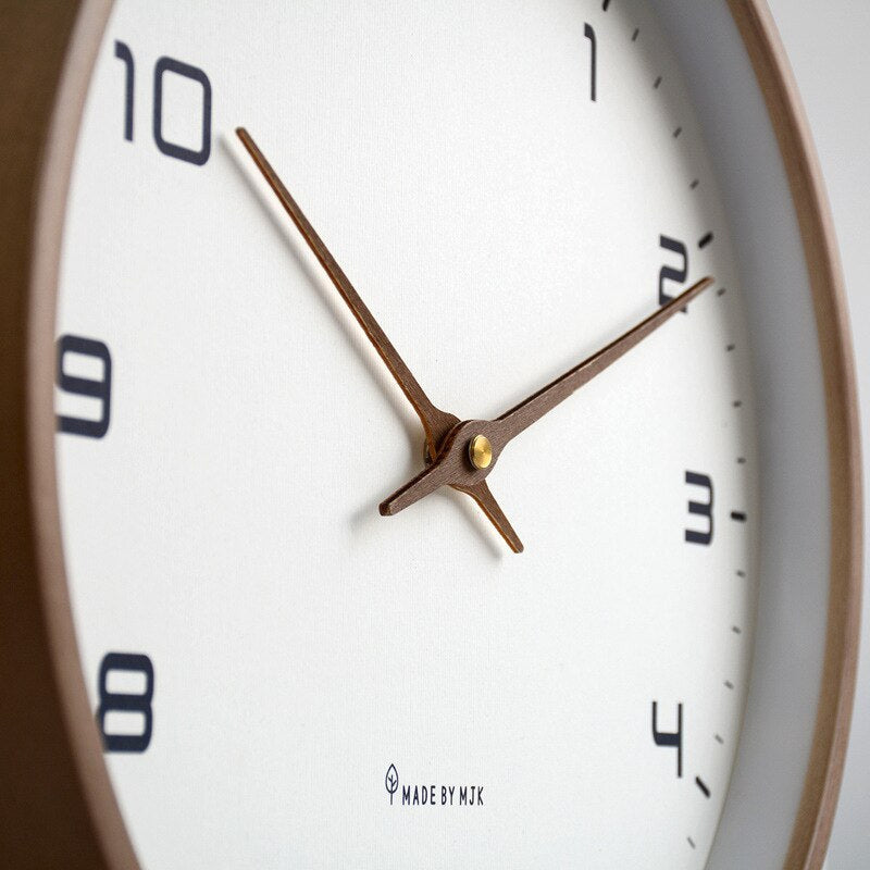 TimberTime Wanduhr Nordic Design | Massivholz & Minimalistische Ästhetik | Moderne Deko Uhr für Wohnzimmer & Büro