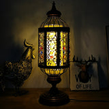 OttomaGlow Vintage Türkische Tischlampe | Buntglas-Laterne | 1-flammig | Orientalisches Design