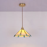 Glassoria Tiffany Pendelleuchte | Vintage Buntglas Design | Regenschirmform | Elegantes Licht für Zuhause