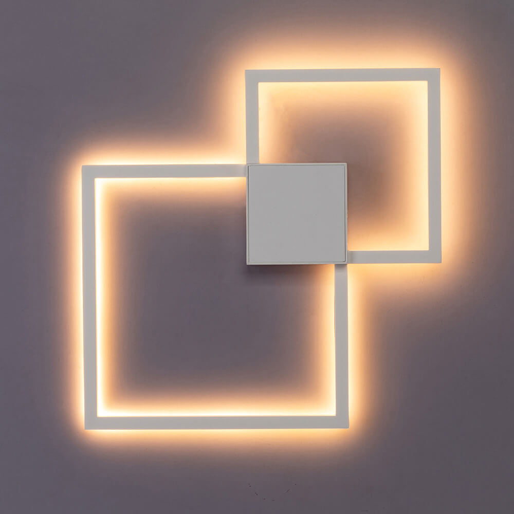 GlowForma Minimalistische LED Wandleuchte | Quadratisches Design aus Eisen | Modern & Energiesparend | Perfekt für Wohnzimmer & Schlafzimmer