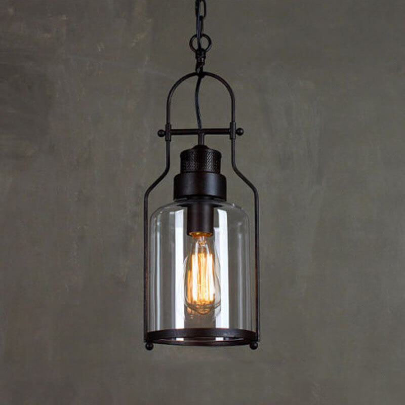 IronJar Industrial Vintage Glaspendelleuchte | Retro-Design | Echte Handwerkskunst | Perfekt für Wohnzimmer & Küche