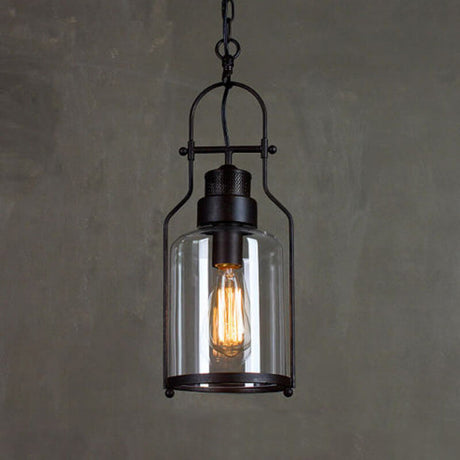 IronJar Industrial Vintage Glaspendelleuchte | Retro-Design | Echte Handwerkskunst | Perfekt für Wohnzimmer & Küche
