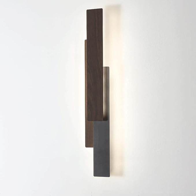 RectaGlow Wandleuchte | Modernes Holzdesign | Geometrische Rechteckform | LED & Dimmbar