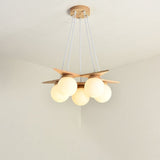 OrionGlare Frosted Holzleuchter | Massivholz & Glas Design | 3- oder 5-flammig | Skandinavischer Stil