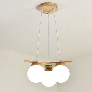 OrionGlare Frosted Holzleuchter | Massivholz & Glas Design | 3- oder 5-flammig | Skandinavischer Stil