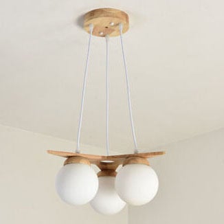 OrionGlare Frosted Holzleuchter | Massivholz & Glas Design | 3- oder 5-flammig | Skandinavischer Stil