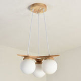 OrionGlare Frosted Holzleuchter | Massivholz & Glas Design | 3- oder 5-flammig | Skandinavischer Stil