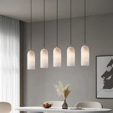 LustreStone Marmor-Pendelleuchte | Minimalistisches Design | Luxuriöse Hängelampe | Elegante Beleuchtung