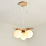 OrionGlare Frosted Holzleuchter | Massivholz & Glas Design | 3- oder 5-flammig | Skandinavischer Stil
