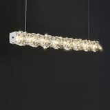 CrystalLine LED Kronleuchter | Modernes Minimalistisches Design | Lineares Kristall | Dimmbares Licht für Esszimmer & Wohnzimmer