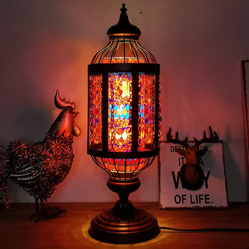 OttomaGlow Vintage Türkische Tischlampe | Buntglas-Laterne | 1-flammig | Orientalisches Design
