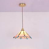 Glassoria Tiffany Pendelleuchte | Vintage Buntglas Design | Regenschirmform | Elegantes Licht für Zuhause
