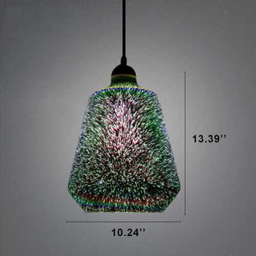 CelestaFlare Kreative 3D-Feuerwerk-Pendelleuchte | Glasdesign | Modernes Stimmungslicht | Dekorative Hängelampe für Zuhause