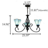 TiffanyGrande Kronleuchter | Europäisches Tiffany-Design | 3/5/6/8-Licht Hängelampe | Elegante Beleuchtung für Wohnräume