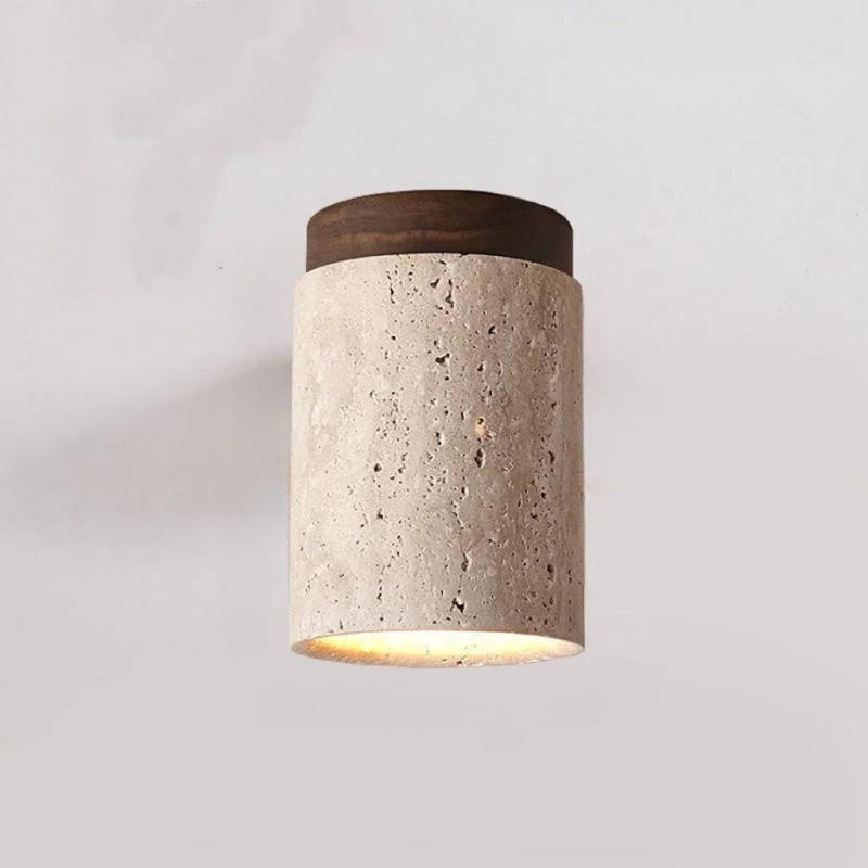 StoneGlow Travertin Hängelampe | Eingebautes Design | Elegante Beleuchtung für Flur und Treppen