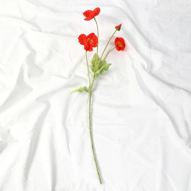 BloomCharm Künstliche Blumen Deko | Realistische Mohnblumen | Verschiedene Farben & Größen