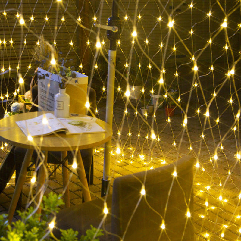 SolarNet Glow Outdoor LED Lichterkette | Fischnetz Design | Solarbetrieben | Stimmungsvolles Licht für Garten und Balkon