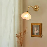 Floribella Vintage Kupfer Blume Petal Glas Wandleuchte | Elegantes Design | Stilvolle Beleuchtung für Zuhause